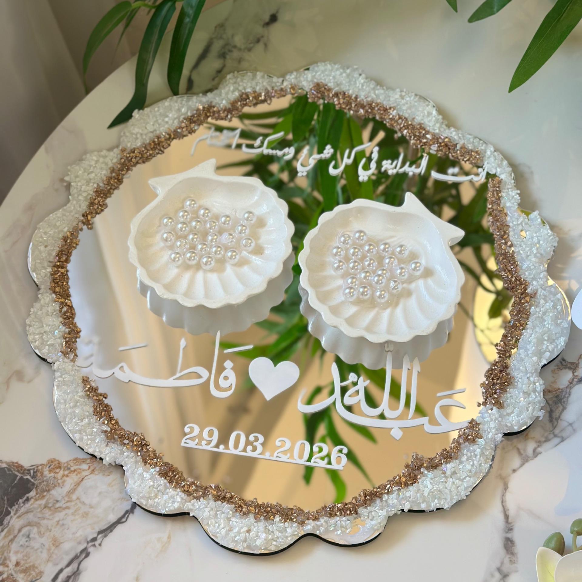 ستاند دبل - مرآة مع صدف ولولو