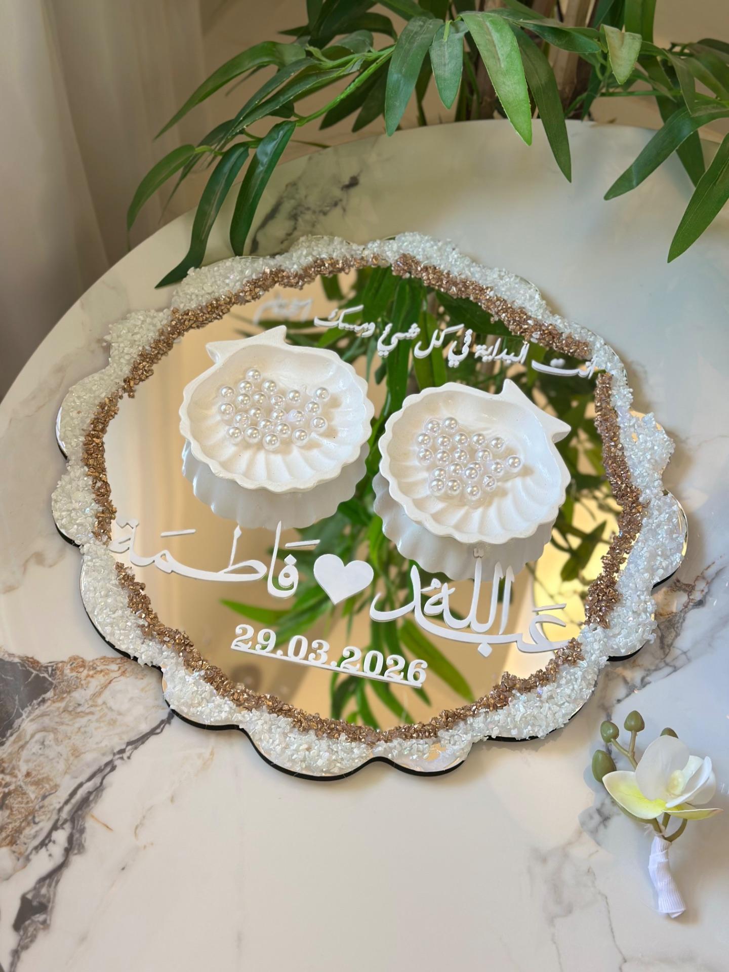 ستاند دبل - مرآة مع صدف ولولو